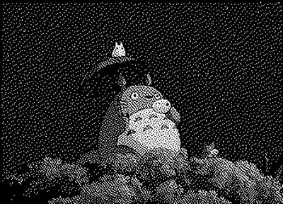 totoro sitting in a tree playing a flute